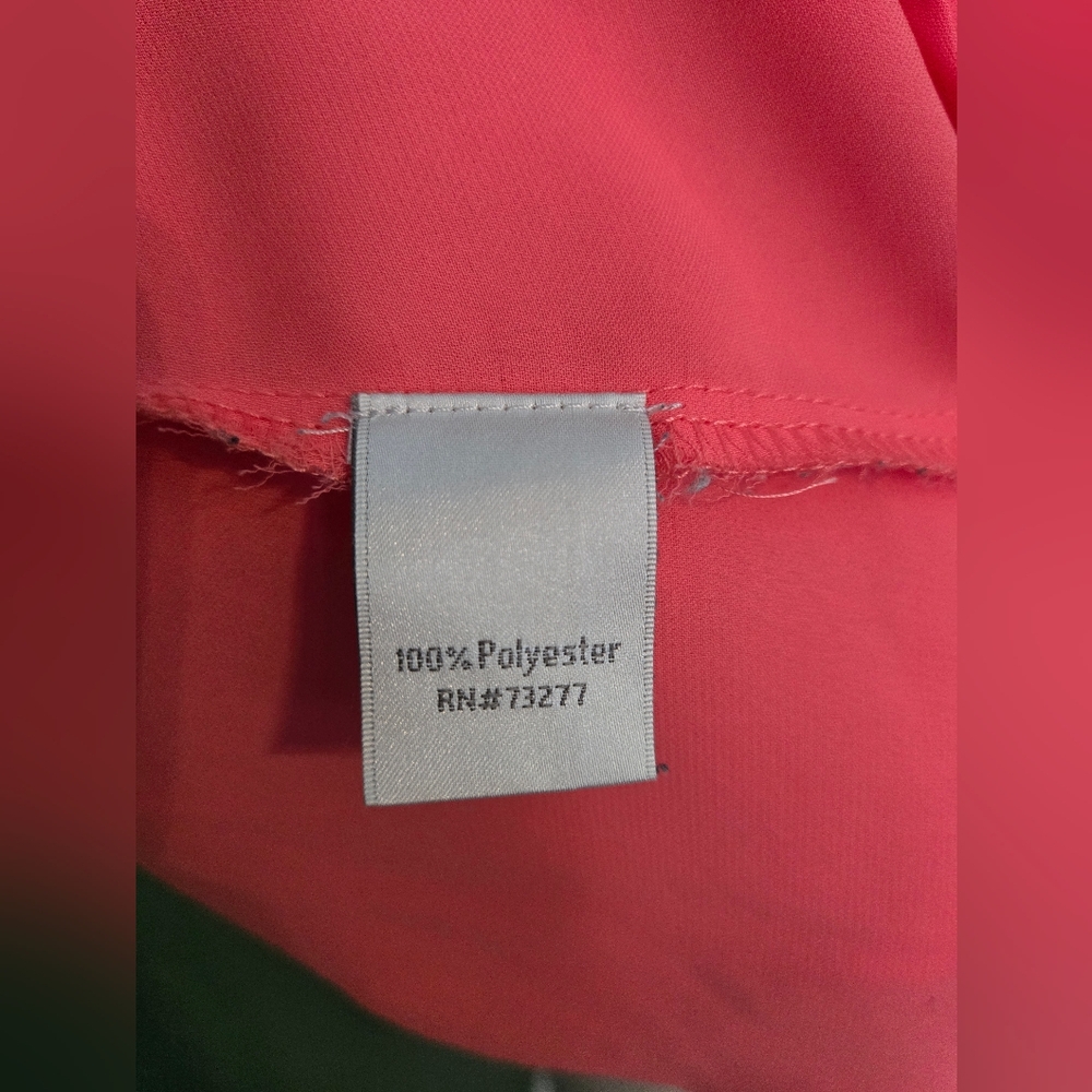 LC Lauren Conrad Pink/Coral Long Sleeve Blouse With Gold Button Accents Small - Picture 5 of 7